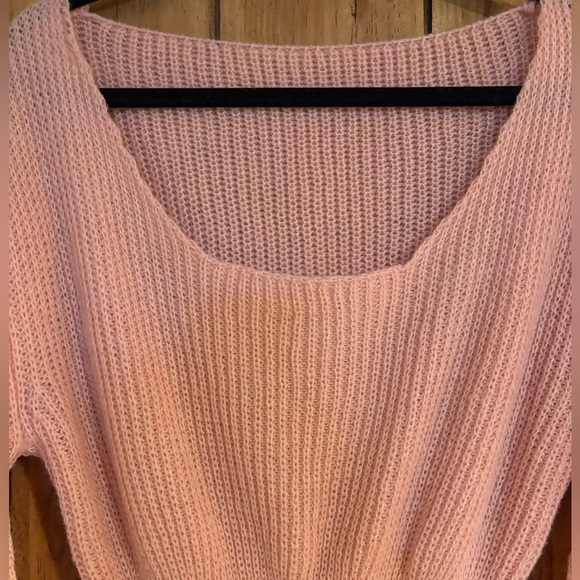 Plus Size Women’s Casual Scoop Neck Pull Over Sweater - Coral Pink Size 1x - Picture 3 of 7